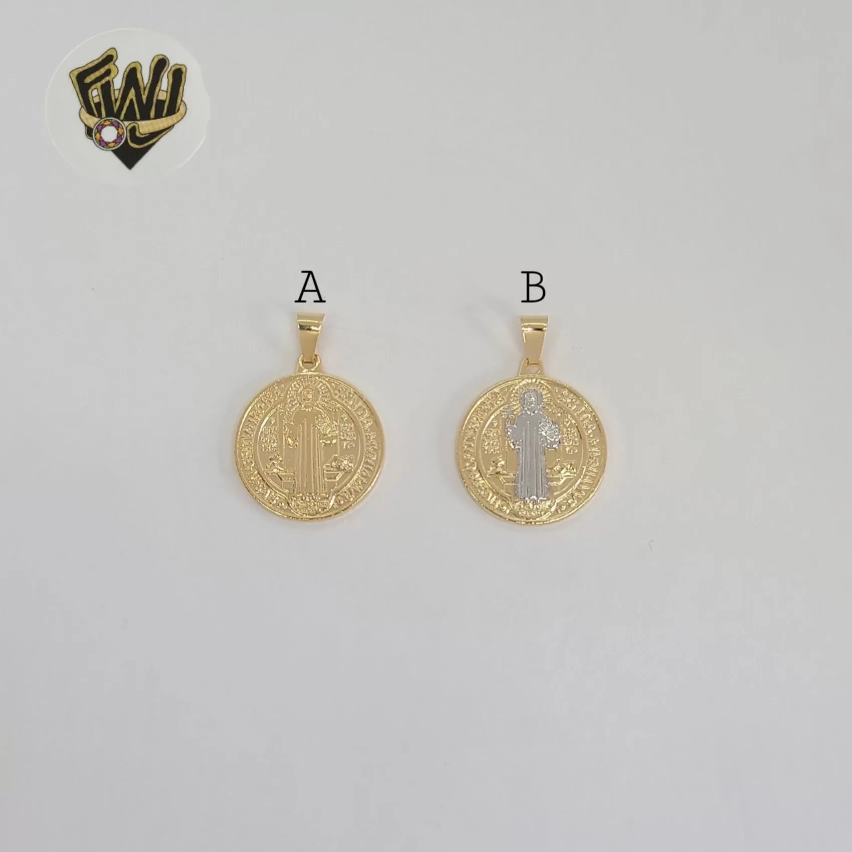 (1-2394) Gold Laminate -Saint Benedict Pendants - BGF