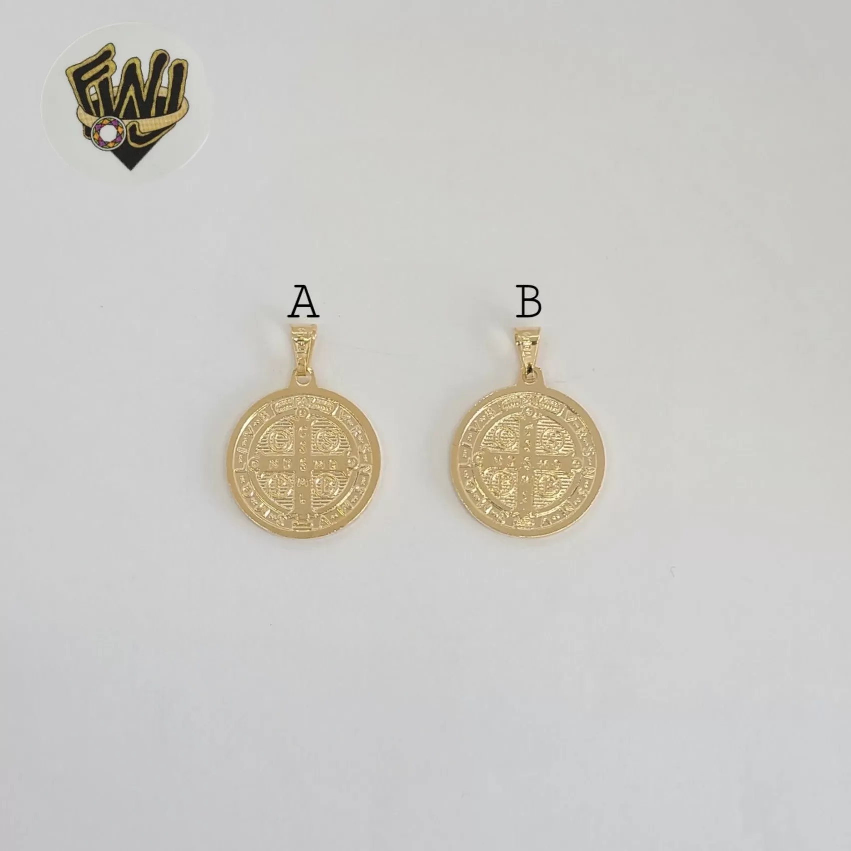 (1-2394) Gold Laminate -Saint Benedict Pendants - BGF