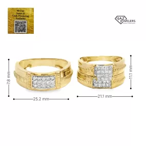 10K gold 0.85 CTW Diamond Wedding Trio Set