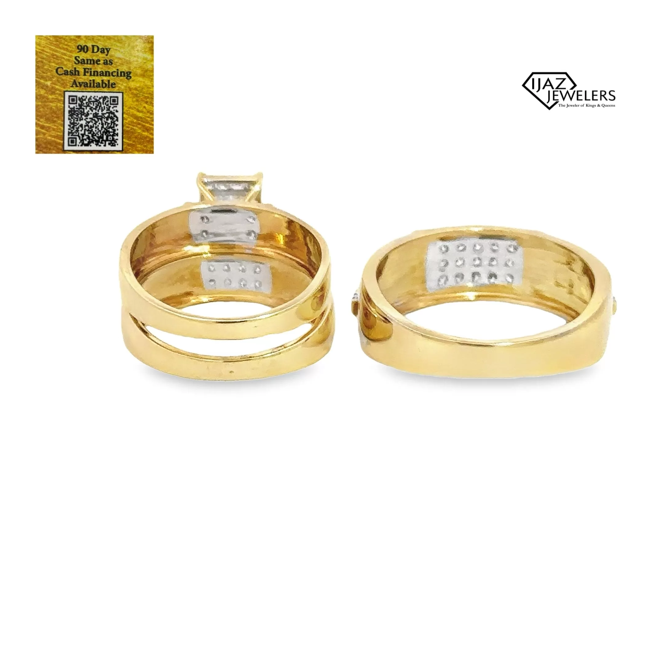 10K gold 0.85 CTW Diamond Wedding Trio Set