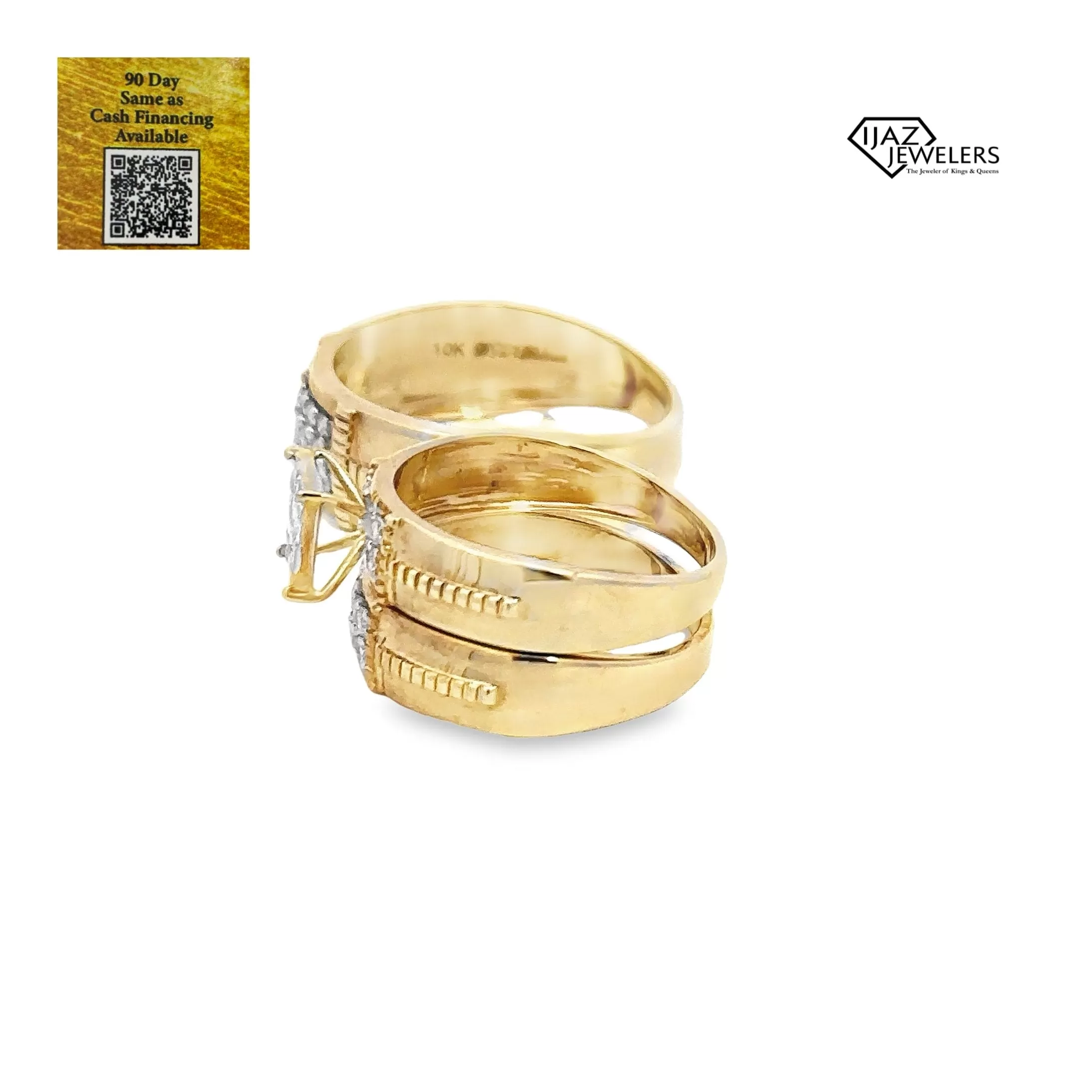 10K gold 0.85 CTW Diamond Wedding Trio Set