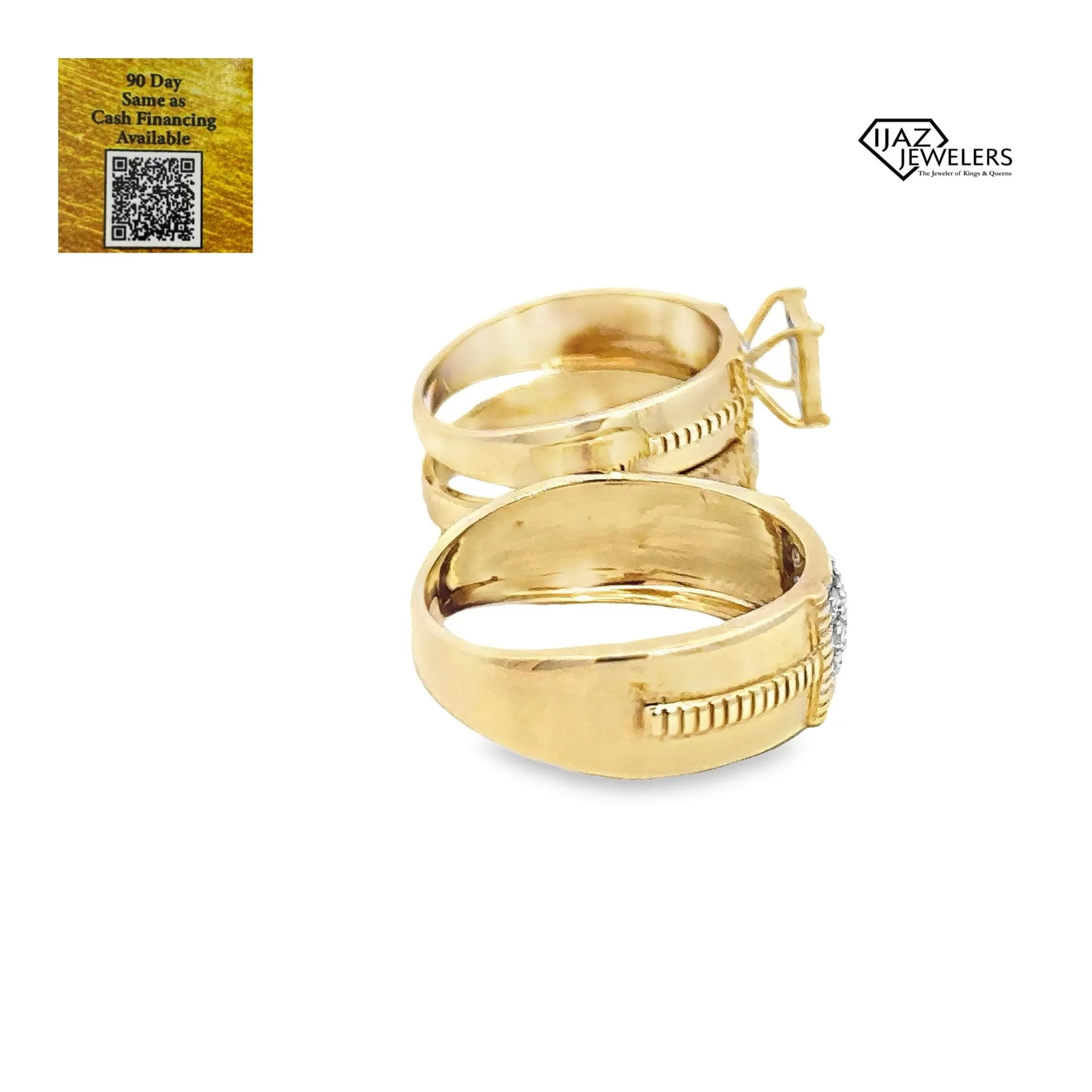 10K gold 0.85 CTW Diamond Wedding Trio Set