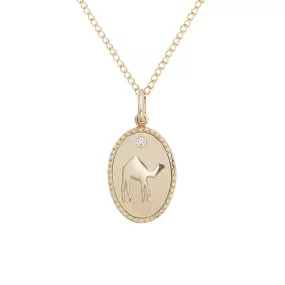 10K Gold Small Camel Pendant with Diamond Detail