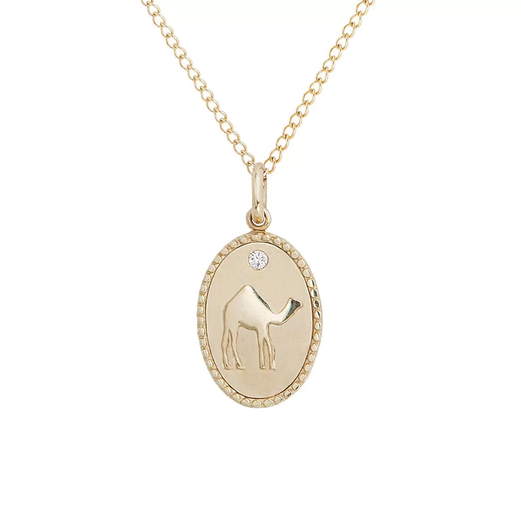 10K Gold Small Camel Pendant with Diamond Detail