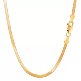 10k Yellow Solid Gold Imperial Herringbone Chain Necklace, 4.6mm