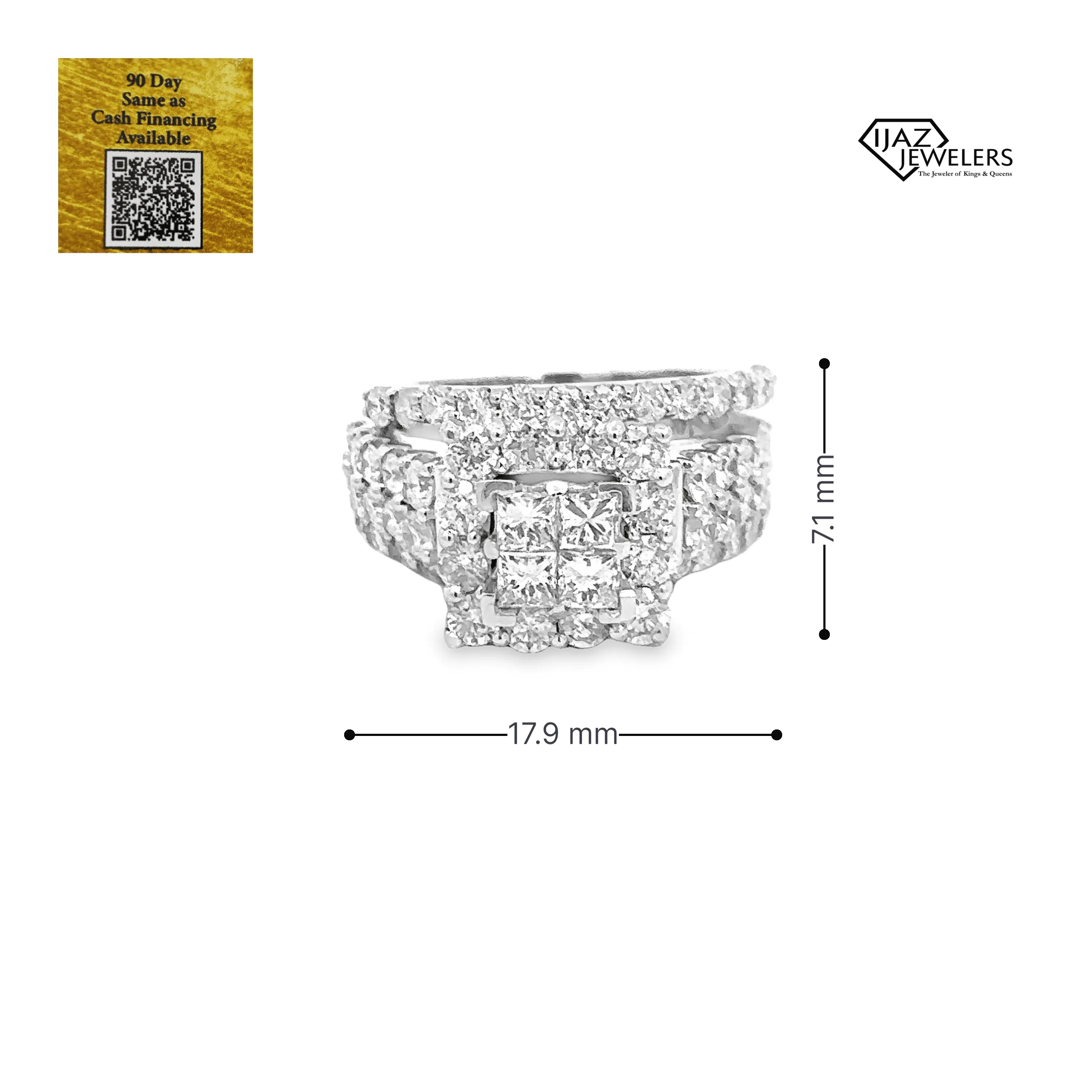 14K White Gold 3.90 CTW Diamond Ladies Wedding Set