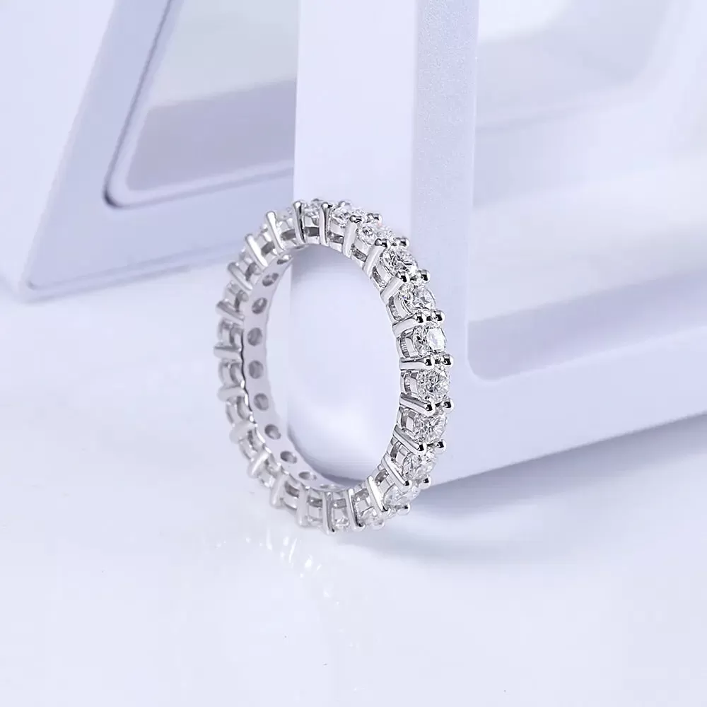 14k White Gold Moissanite Eternity Ring Approx 1.5 Carat Total