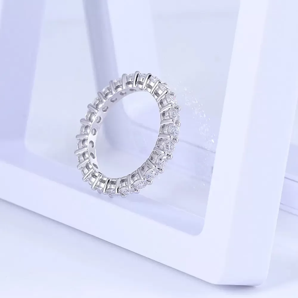 14k White Gold Moissanite Eternity Ring Approx 1.5 Carat Total