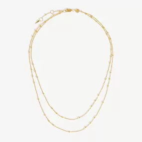 18K Gold Vermeil Double Chain Layering Necklace