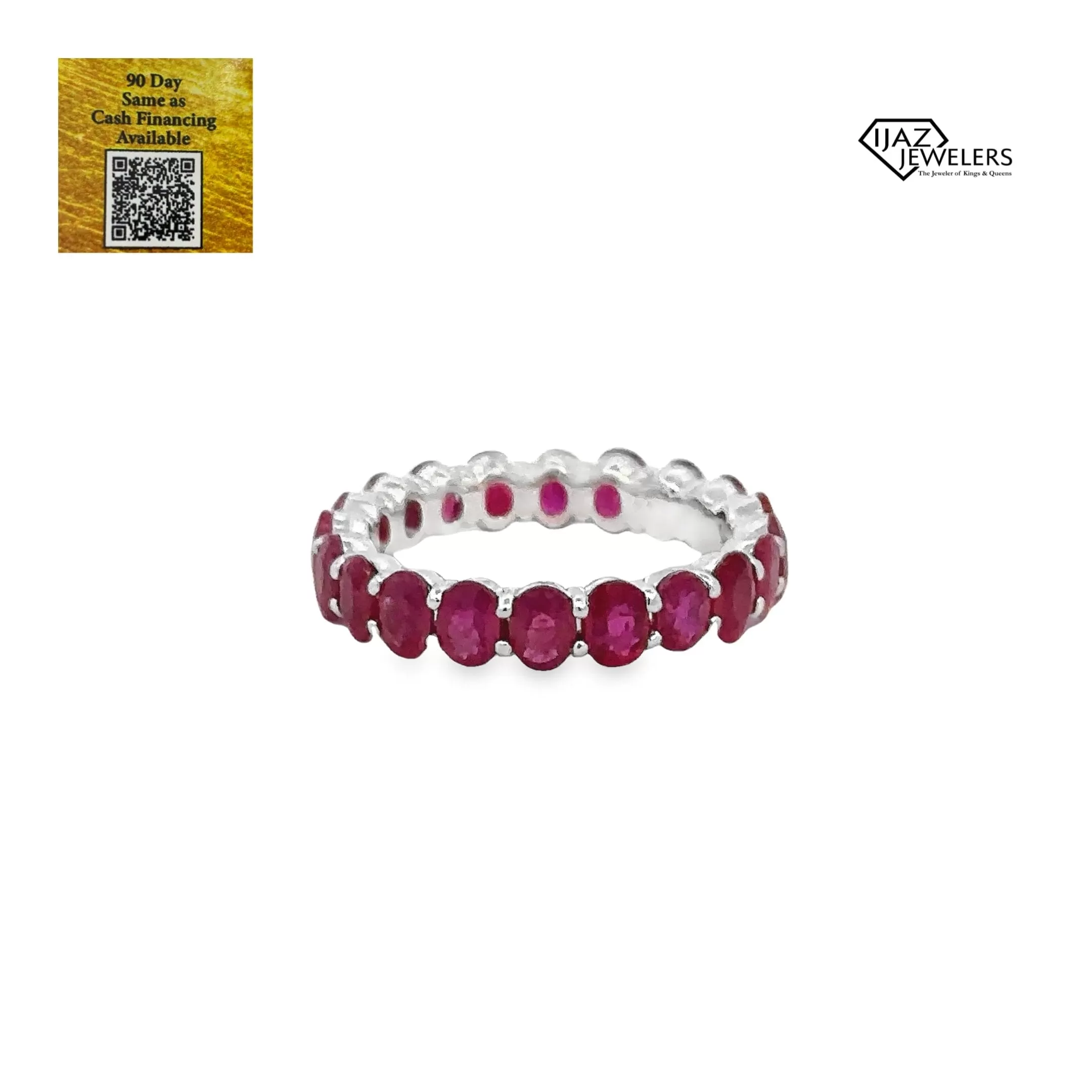 18K White Gold Ruby Infinity Band