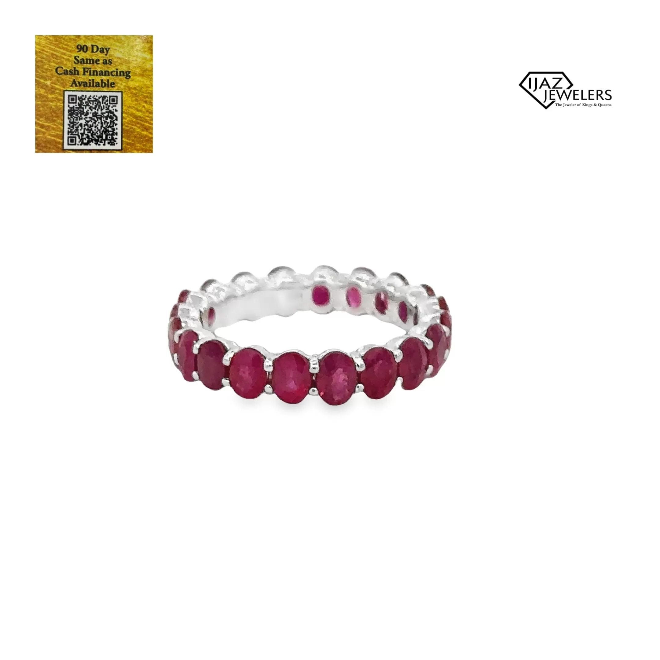 18K White Gold Ruby Infinity Band