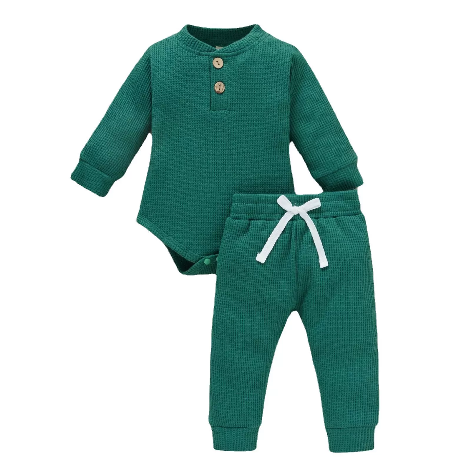 2 Pieces Set Baby Kid Girls Boys Solid Color Rompers And Pants Wholesale 23113008