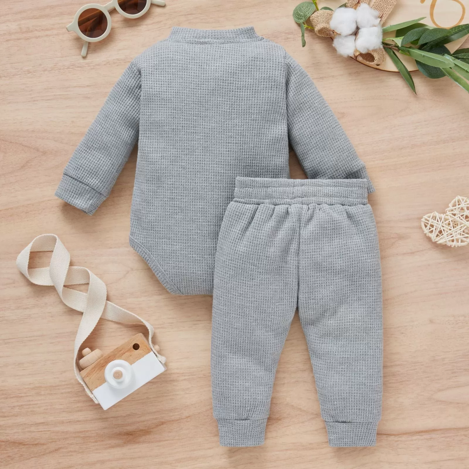 2 Pieces Set Baby Kid Girls Boys Solid Color Rompers And Pants Wholesale 23113008