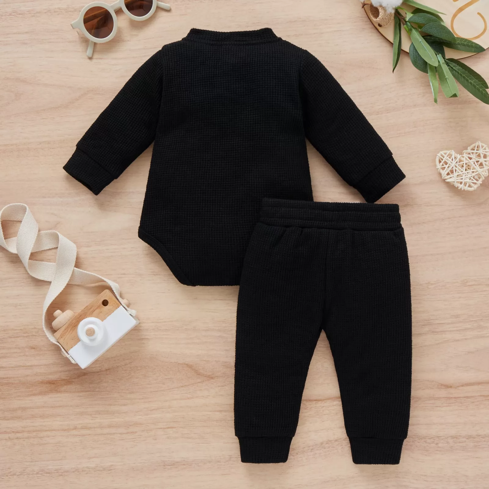 2 Pieces Set Baby Kid Girls Boys Solid Color Rompers And Pants Wholesale 23113008