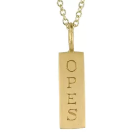 20K Gold Rectangular Engraved SPES/OPES Pendant