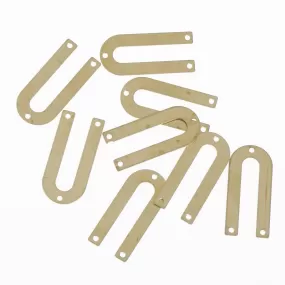 20PCS Raw Brass U Shape Charm with 3 holes Brass Connector 12*26mm 10378950