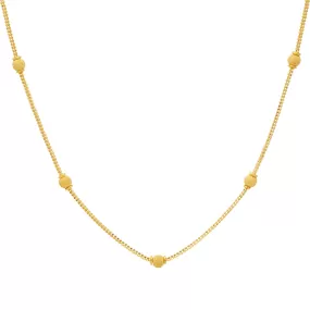 22K Yellow Gold 1mm Beaded Chain (13.6gm)