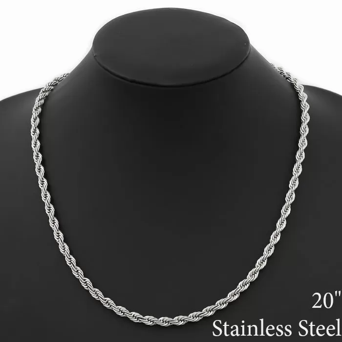 5 MM Rope Chain Stainless Steel Necklace