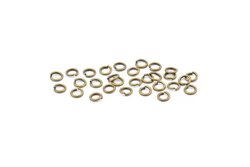 7mm Jump Ring, 100 Antique Brass Jump Rings (7x1.2mm) A1033