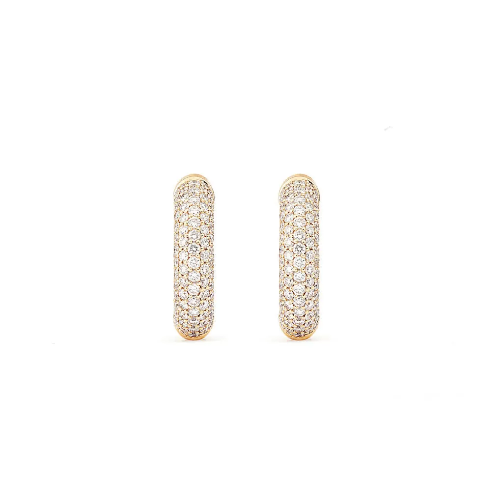 Absolute Medium (Loose) 18K Gold Hoops w. Diamonds