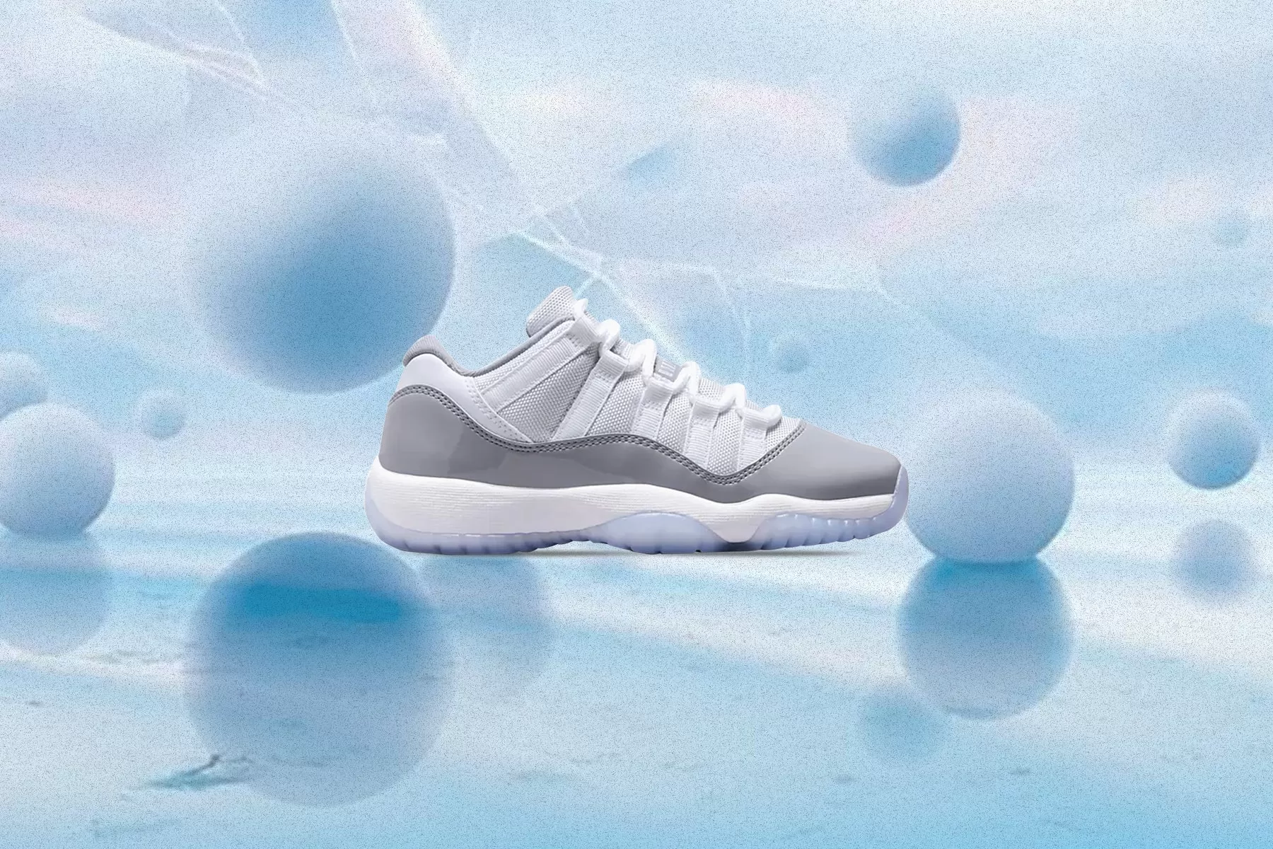 Air Jordan 11 Retro Low Cement Grey (GS) - White/University Blue/Cement Grey