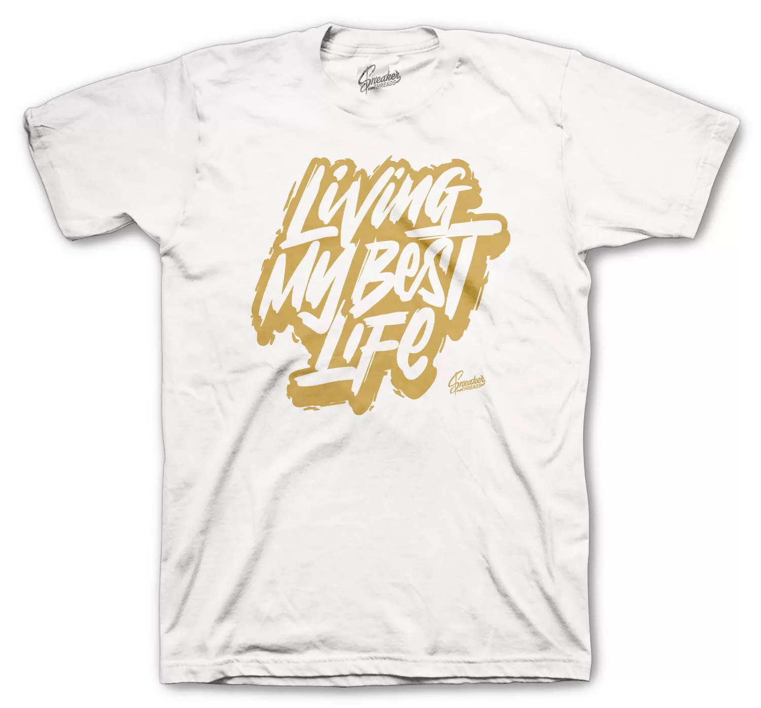 Air Max 90 Metallic Gold Shirt - Living Life - White