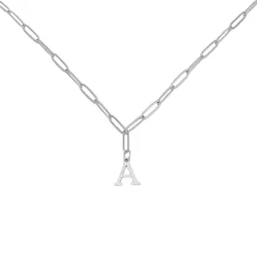 Alphabet Paperclip Necklace Silver