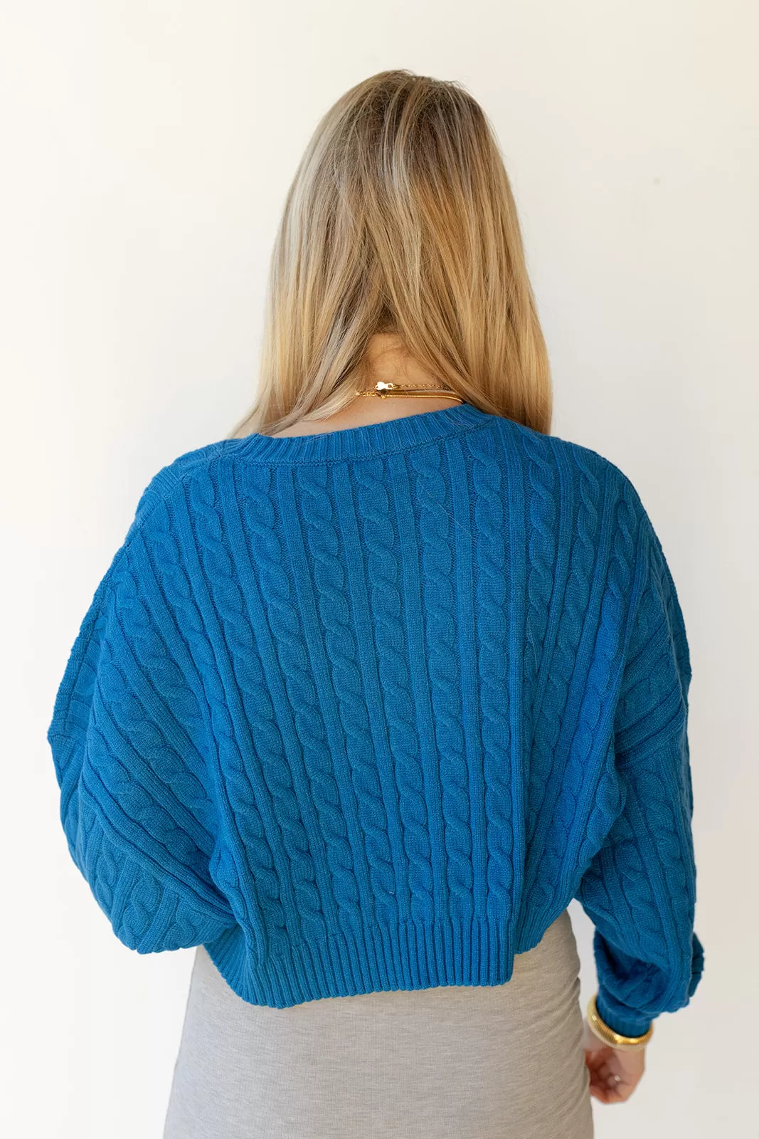 andrea cableknit crop sweater