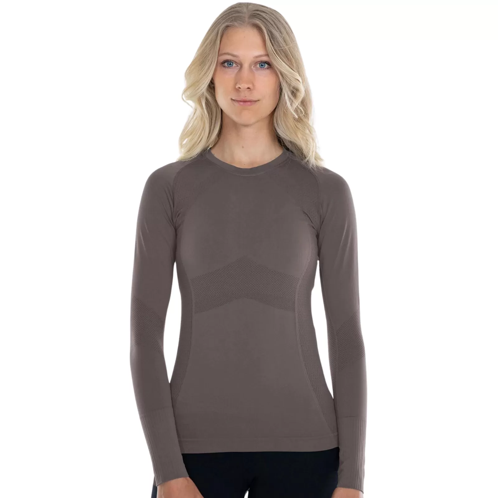 Anique Long Sleeve Crew Shirt in Fossil - Women's Small (4-6)