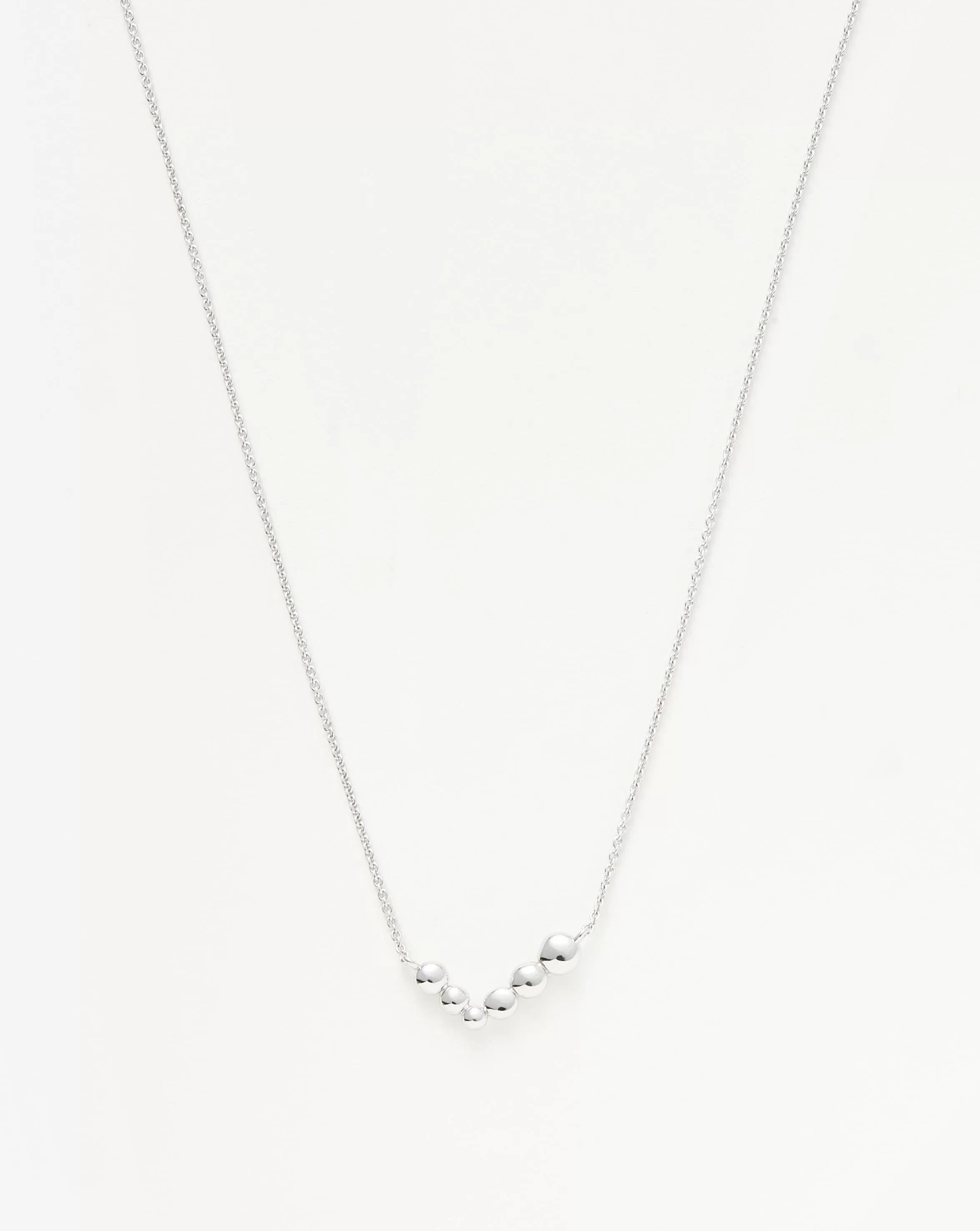 Articulated Beaded Floating Necklace | Sterling Silver