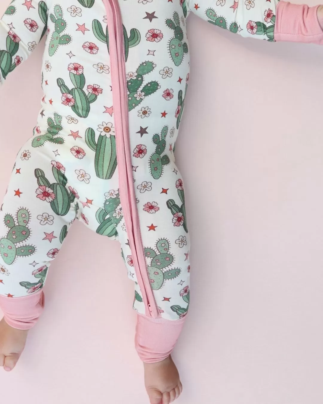 Bamboo Zip Romper | Cactus Flower