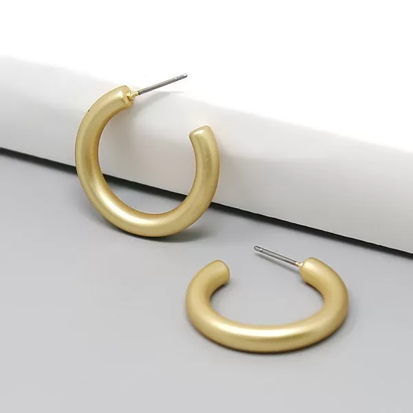 Basic Metal Tube Hoop Earrings