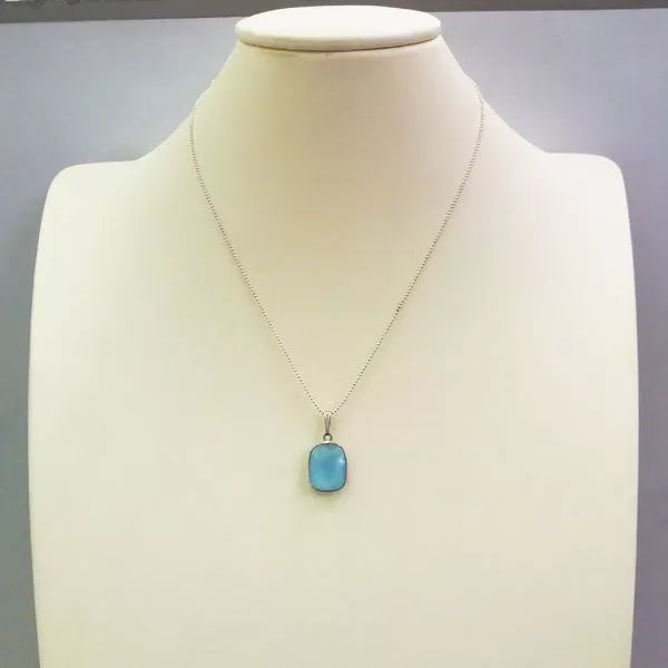 Blue Chalcedony Single Pendant