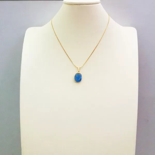 Blue Chalcedony Single Pendant