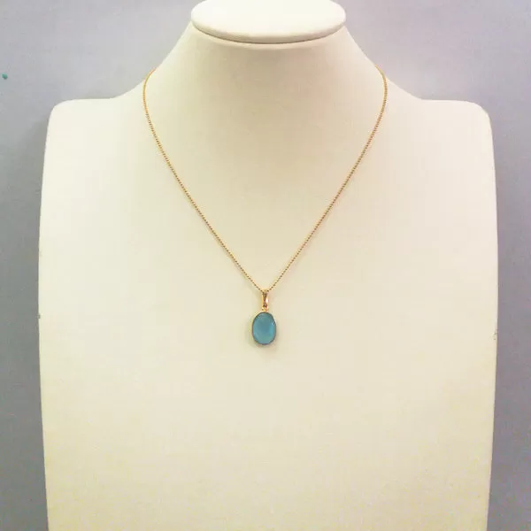 Blue Chalcedony Single Pendant