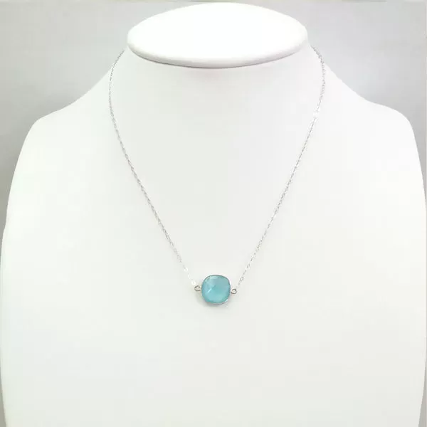 Blue Chalcedony Single Pendant