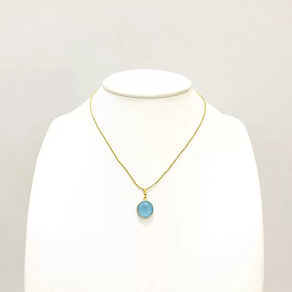 Blue Chalcedony Single Pendant