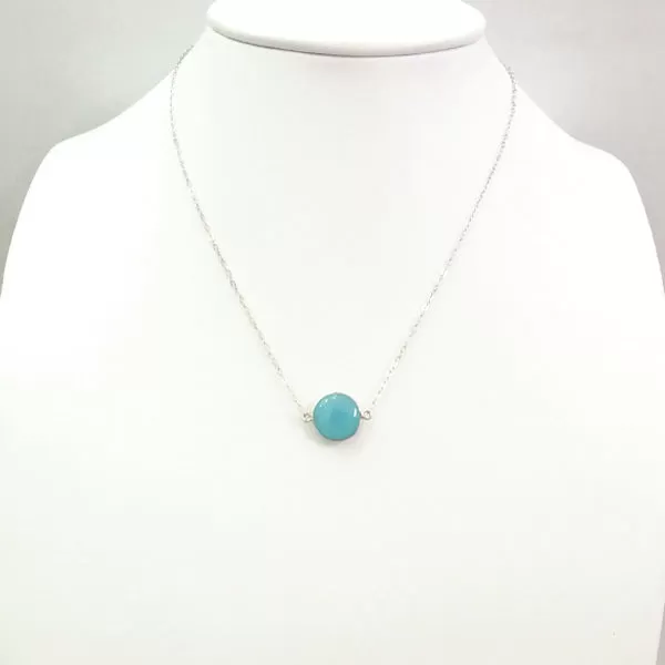 Blue Chalcedony Single Pendant