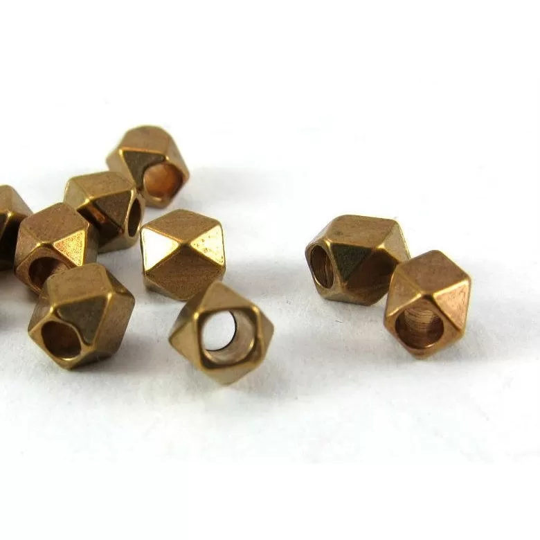 Brass Over Copper Faceted Bead Strand