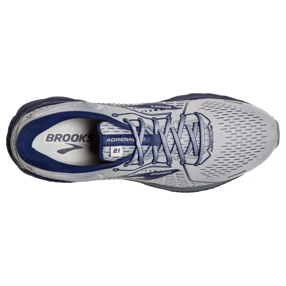 'Brooks' Men's Adrenaline GTS 21 - Grey / Tradewinds / Deep Cobalt