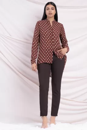 Brown Polka Dot Top