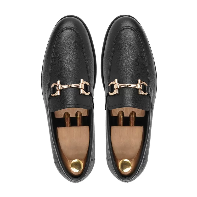 Bucharest - Men's Black Peeble Grain Loafer