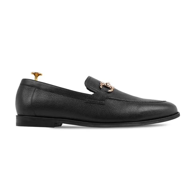 Bucharest - Men's Black Peeble Grain Loafer