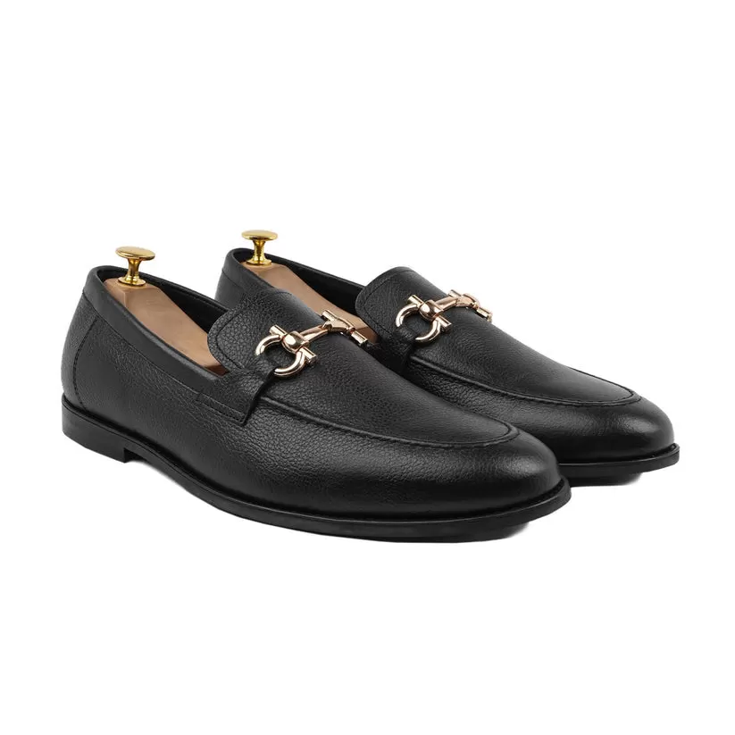 Bucharest - Men's Black Peeble Grain Loafer