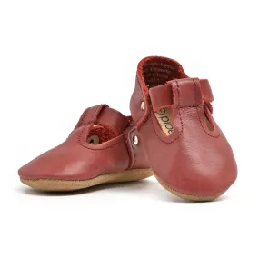 Burgundy - T-Strap Mary Jane - Soft Sole