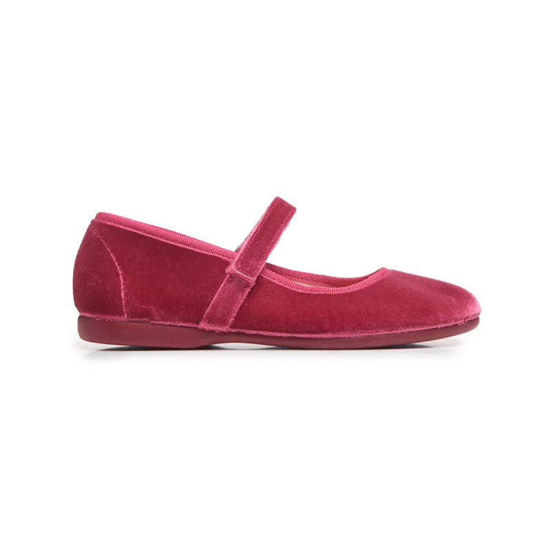 Classic Velvet Mary Janes in Pink