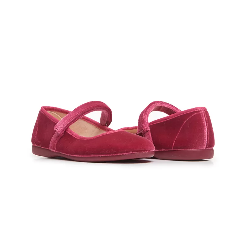 Classic Velvet Mary Janes in Pink