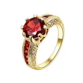 Crown Charm Ruby Ring