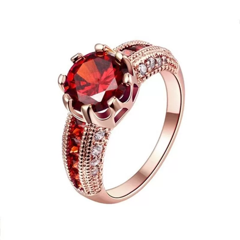 Crown Charm Ruby Ring