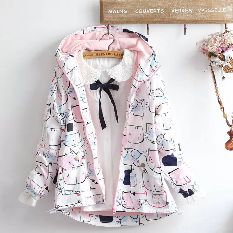 Cute Cat Hoodie Jacket AD12243